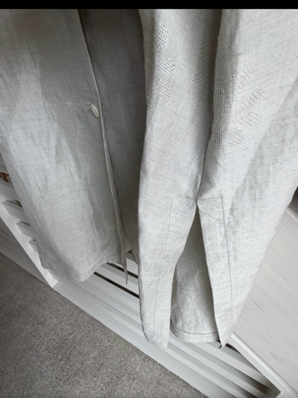 Marina Rinaldi Linen Tunic/ Mini Dress Oversized Button Front Italy Neutral - Picture 6 of 9
